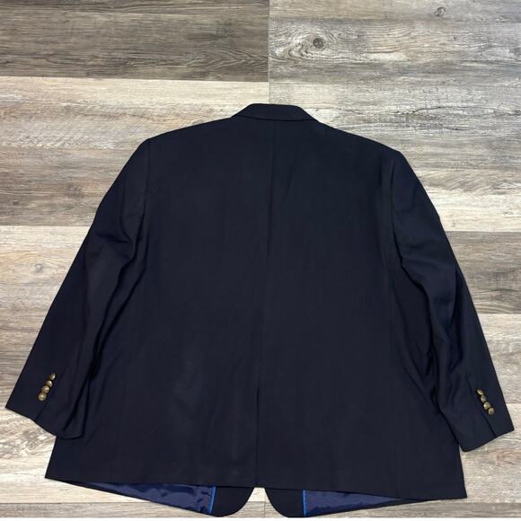 Oak Hill Blue 54 Perfect Fit 2 Button Single Breasted Notch Sports Coat Blazer - Picture 3 of 15